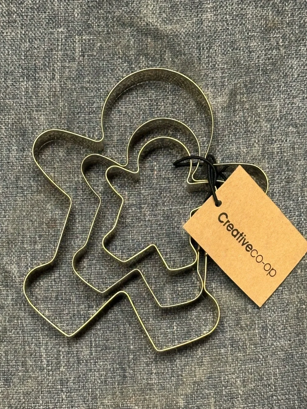 Creative Co-op Gold Nested Gingerbread Boy Cookie Cutter Set